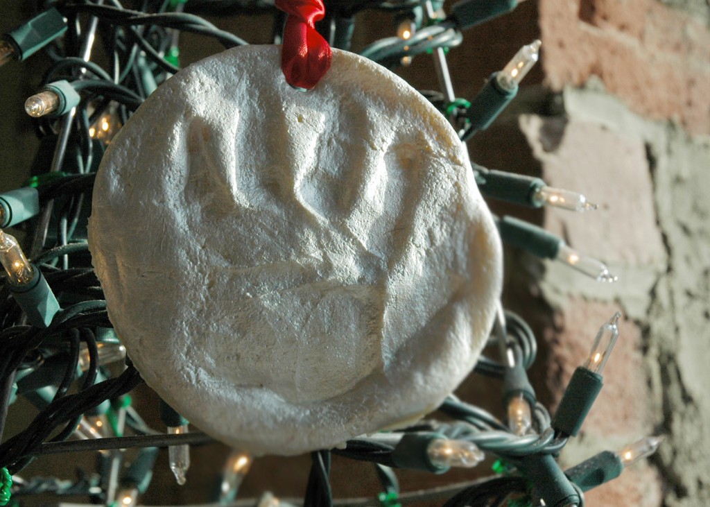 salt dough handprint ornament