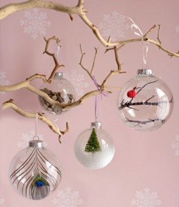 Classy option that utilizes the clear parts of the ornaments in a very pretty way! Source: babble.com