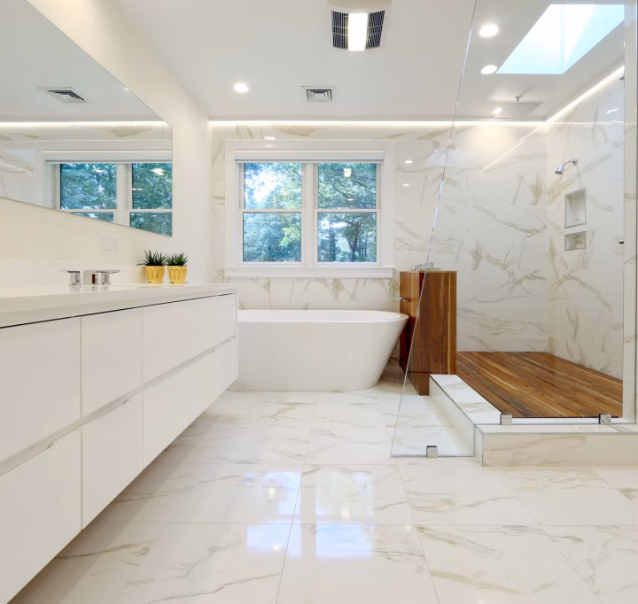 Chestnut Hill Master Bath Asymmetrical Shower