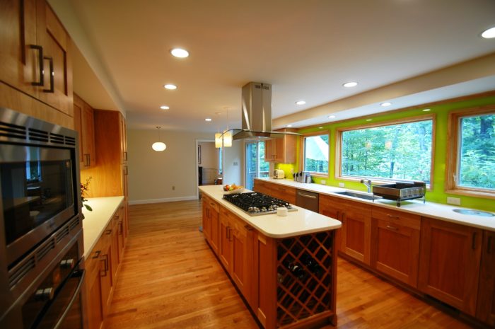 Major Kitchen Remodel wine rack in island