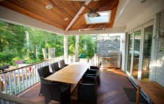 Chestnut Hill Exterior Porch Addition teak flooring