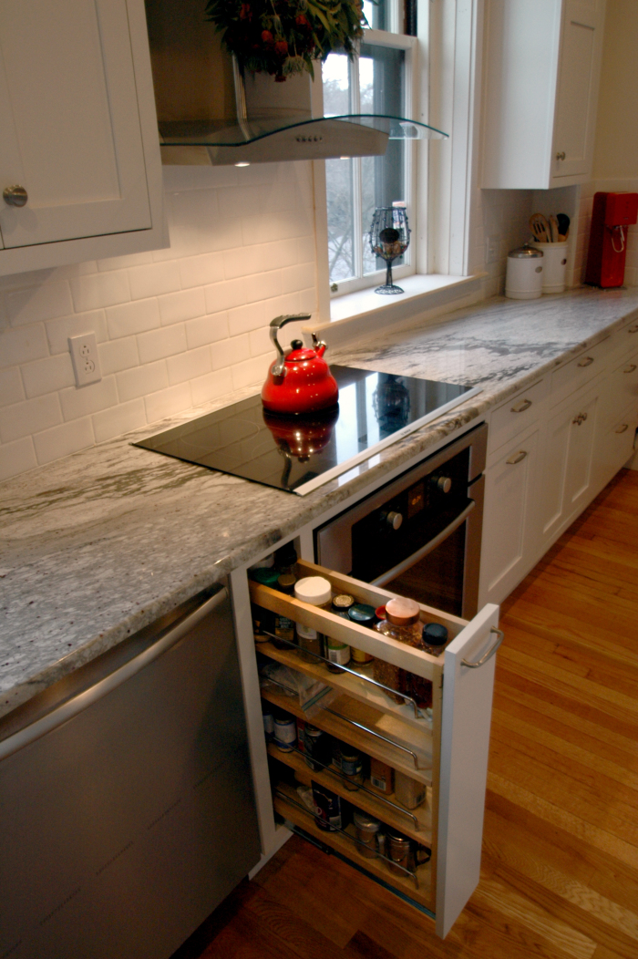 brookline kitchen remodel - spice rack