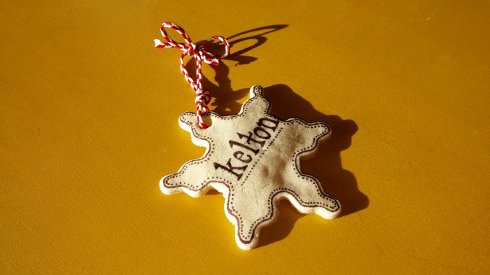 salt dough name ornament