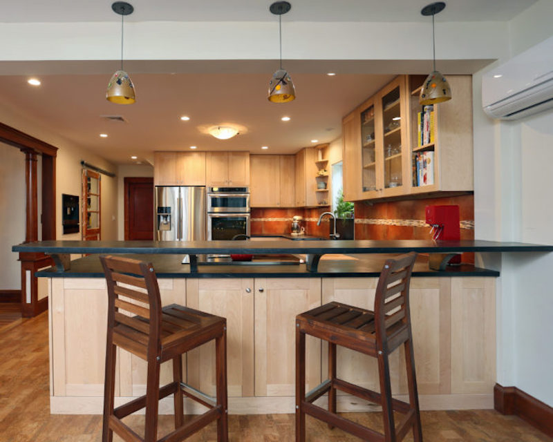 boston kitchen remodel with extended island by new england design & construction