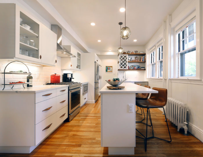 newton ma kitchen remodel with white island by NEDC