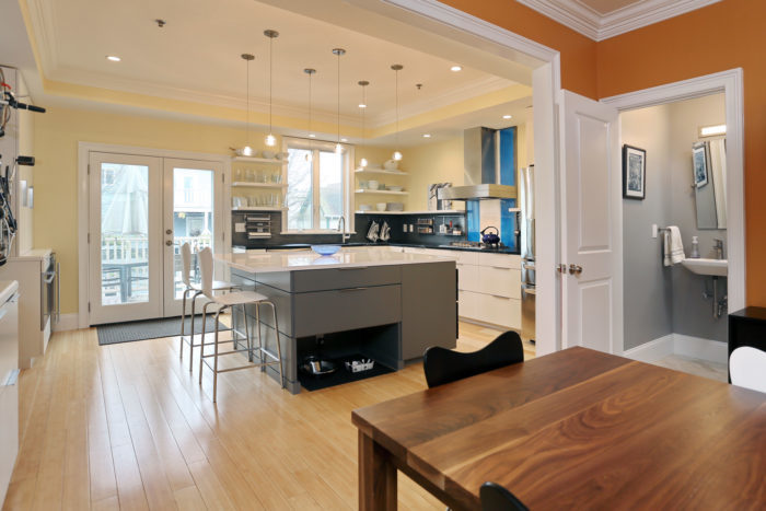 kitchen remodel in lexington ma with wide island