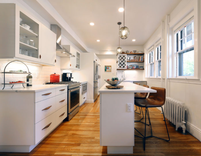 new custom white toned kitchen in boston