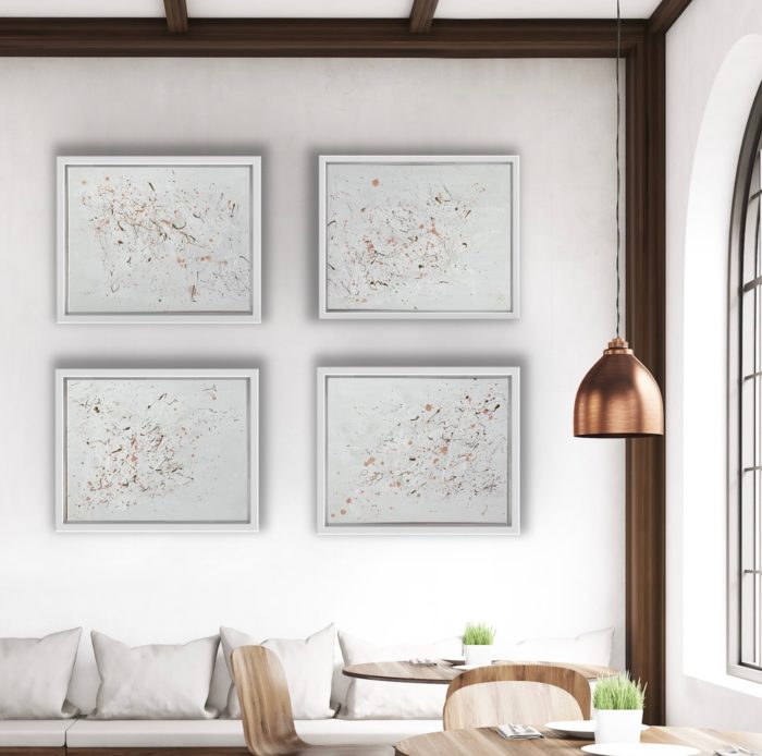 art pictures hanging in a living room