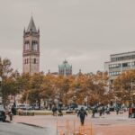 boston buildings in the fall