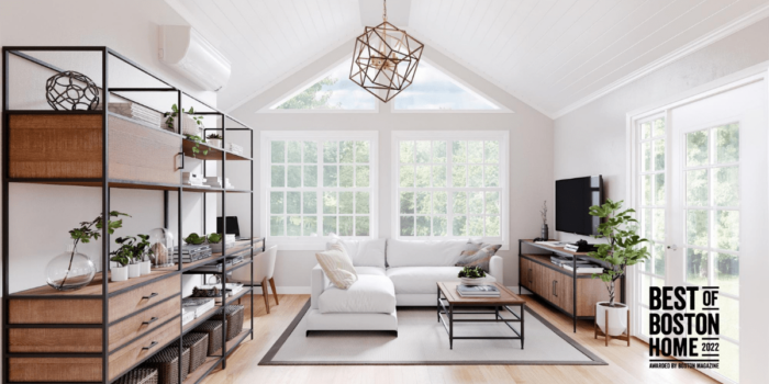 Boston living room with ceiling height windows best in boston award