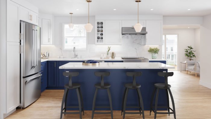 kitchen remodel with island and bar seating