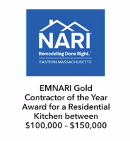 EMNARI gold contractor of the year award for a residential kitchen between $100,000 - $150,000
