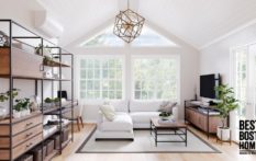 boston home addition sun room with plenty of windows and bookshelf