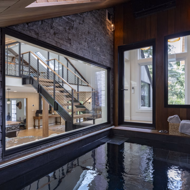 A beautiful interior pool in Wayland, MA. Architectural Design Build by NEDC