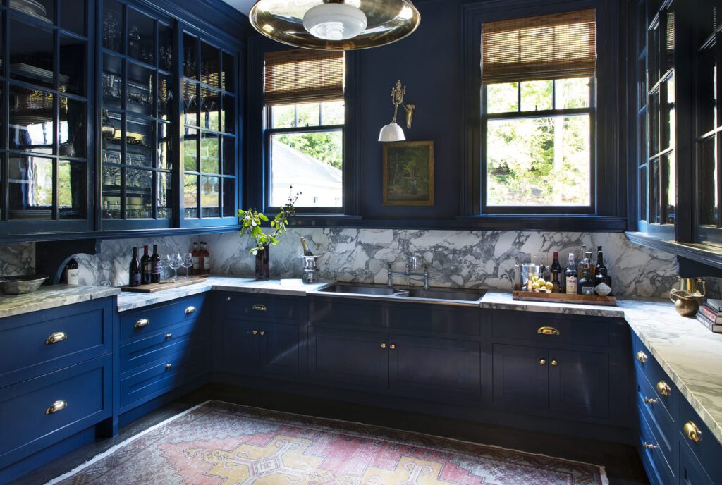 A photo of a luxury butler's pantry remodeled in Chestnut Hill by New England Design and Construction