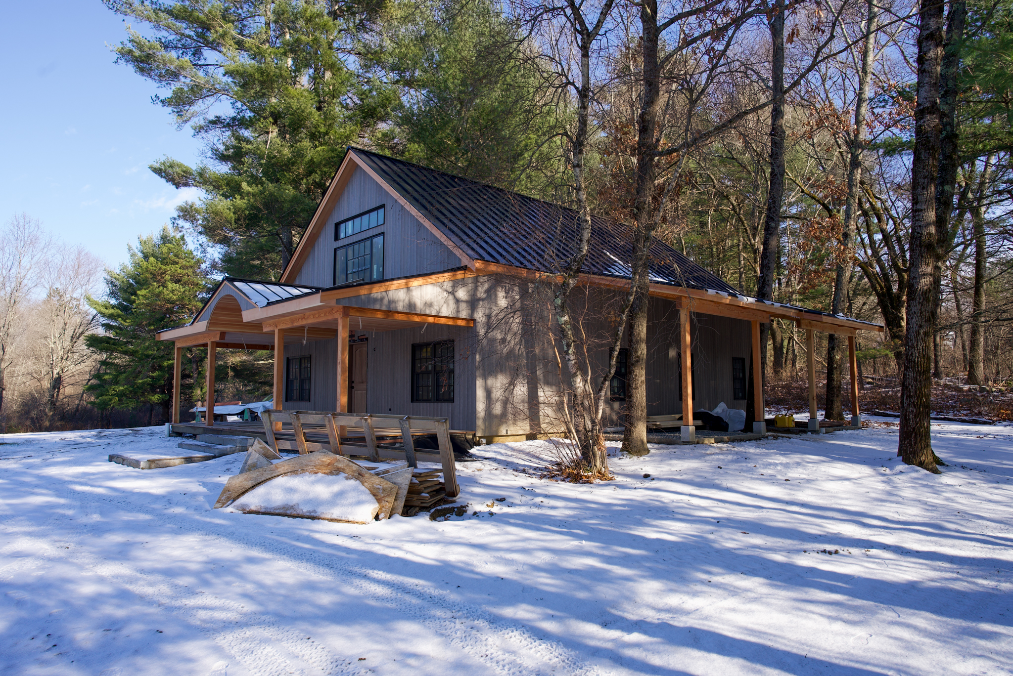 A beautiful architectural design build barn in Wayland, MA by New England Design & Construction and Hardwick Post and Beam