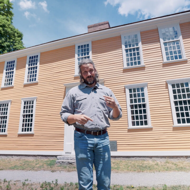 New England Design & Construction CEO David Muniz Supple gives an architectural overview of the Hancock-Clarke house in Lexington, MA